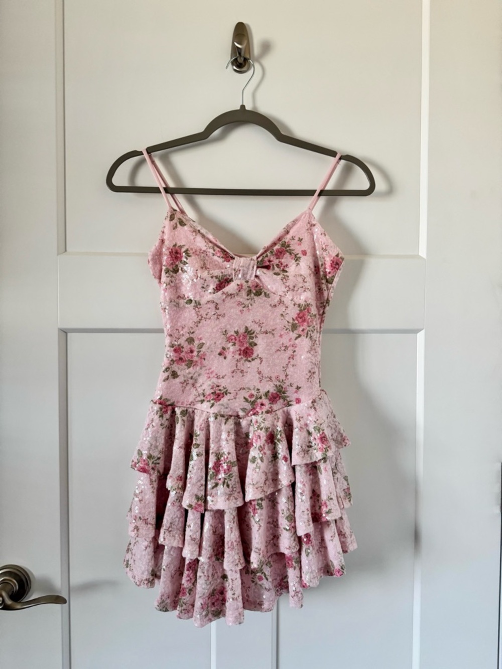 Windsor Pink Floral Tiered Mini Dress